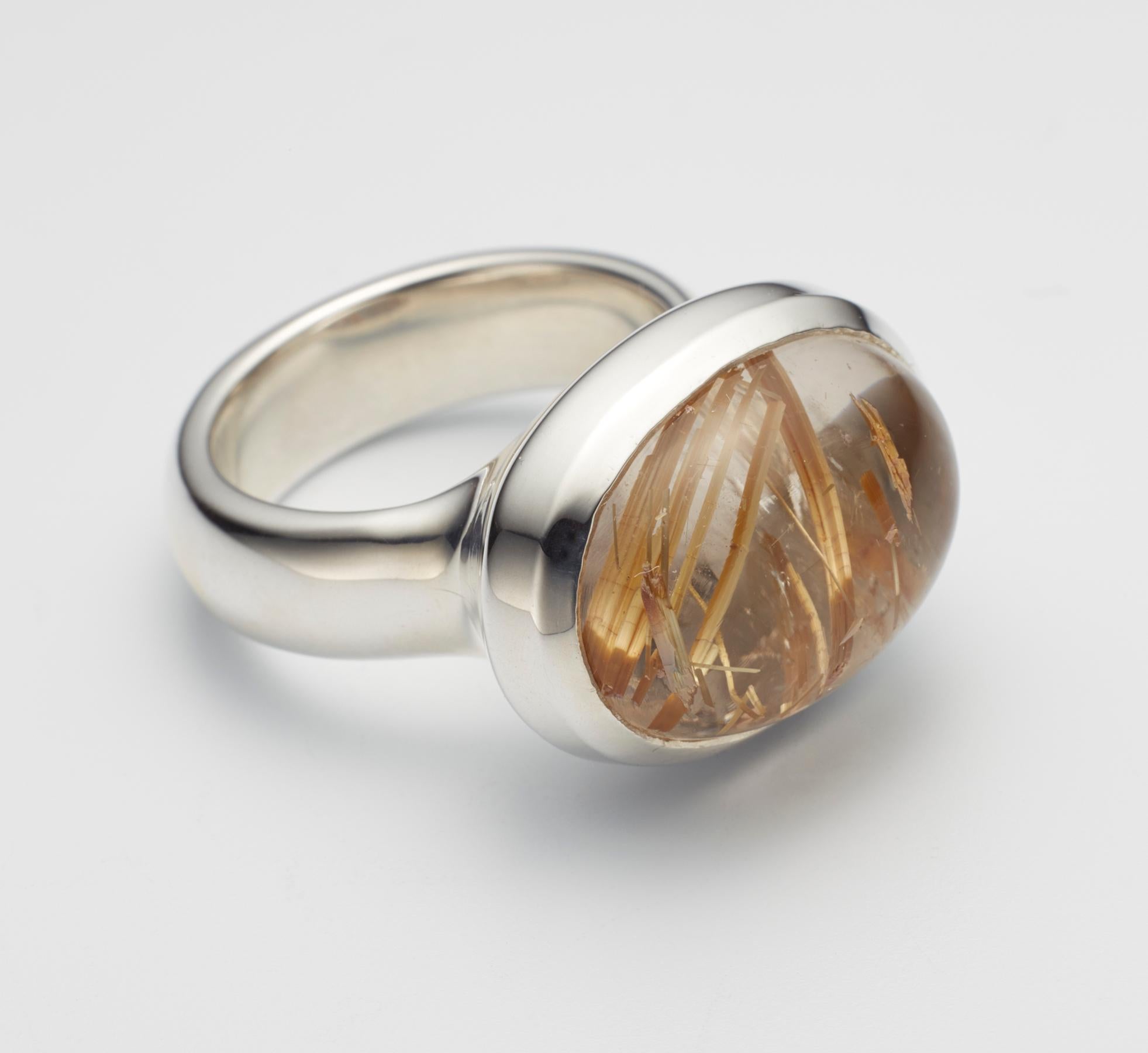 rutilated quartz ring