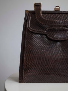 Leather Top Handle Vintage Bag / Purse, 1950s