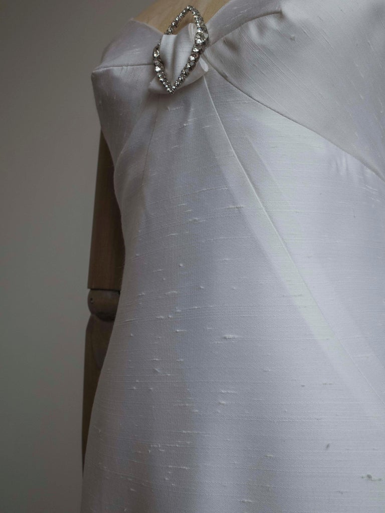 1960s White Raw Silk Formal Gown For Sale at 1stDibs | raw silk formal ...
