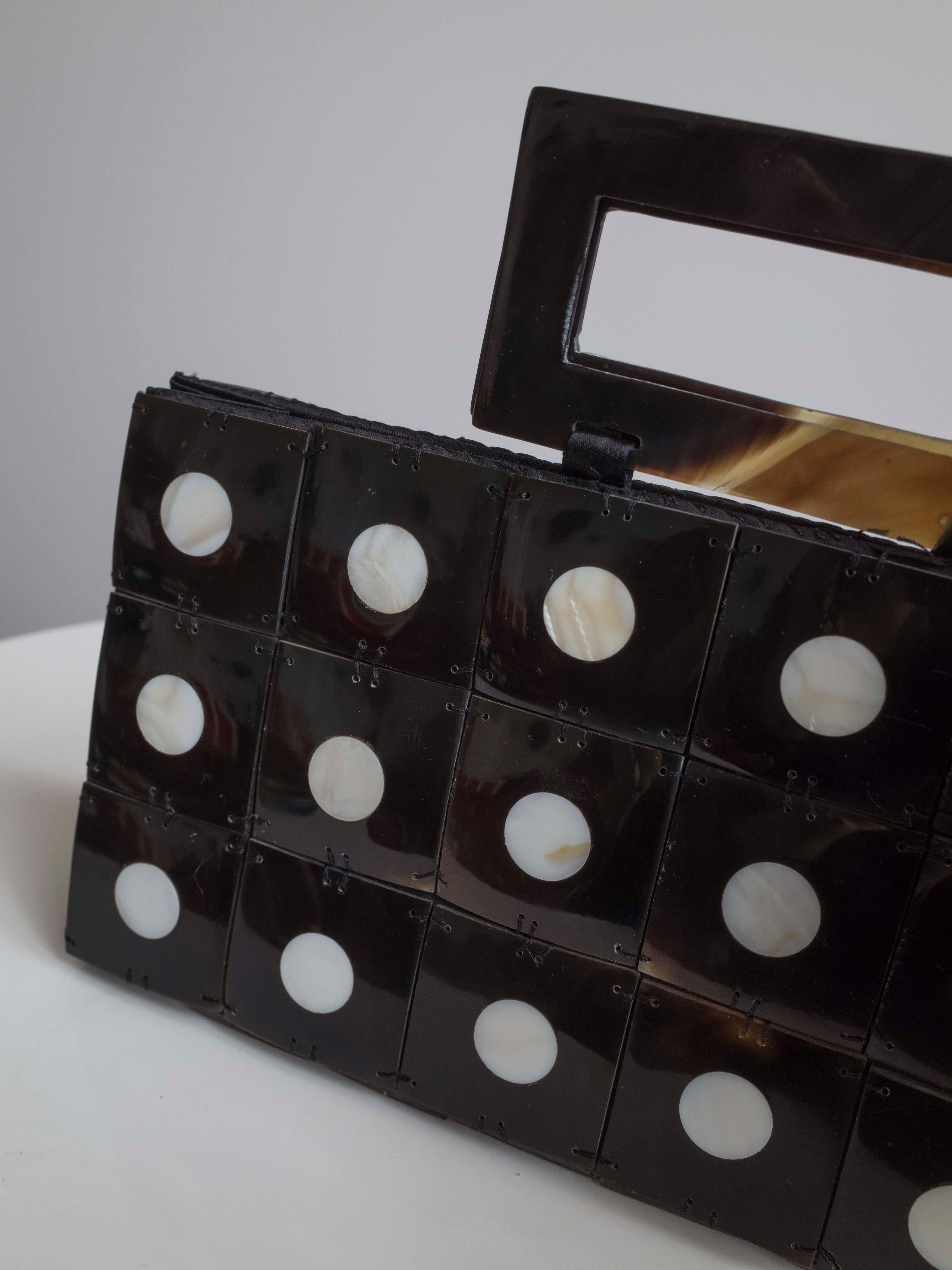 Black Art Deco Celluloid Box Purse, Evening bag For Sale