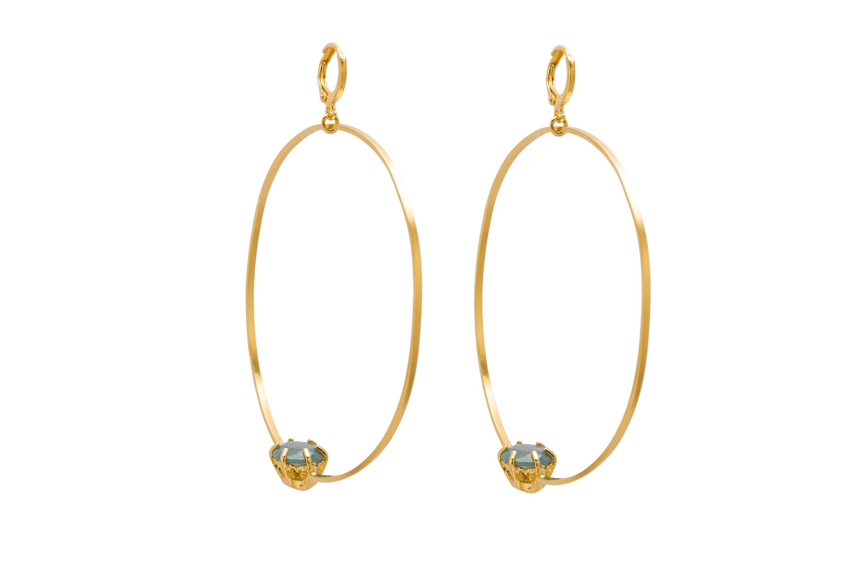 Contemporary Puro Iosselliani Creole Hoop Gold Plated Earrings For Sale