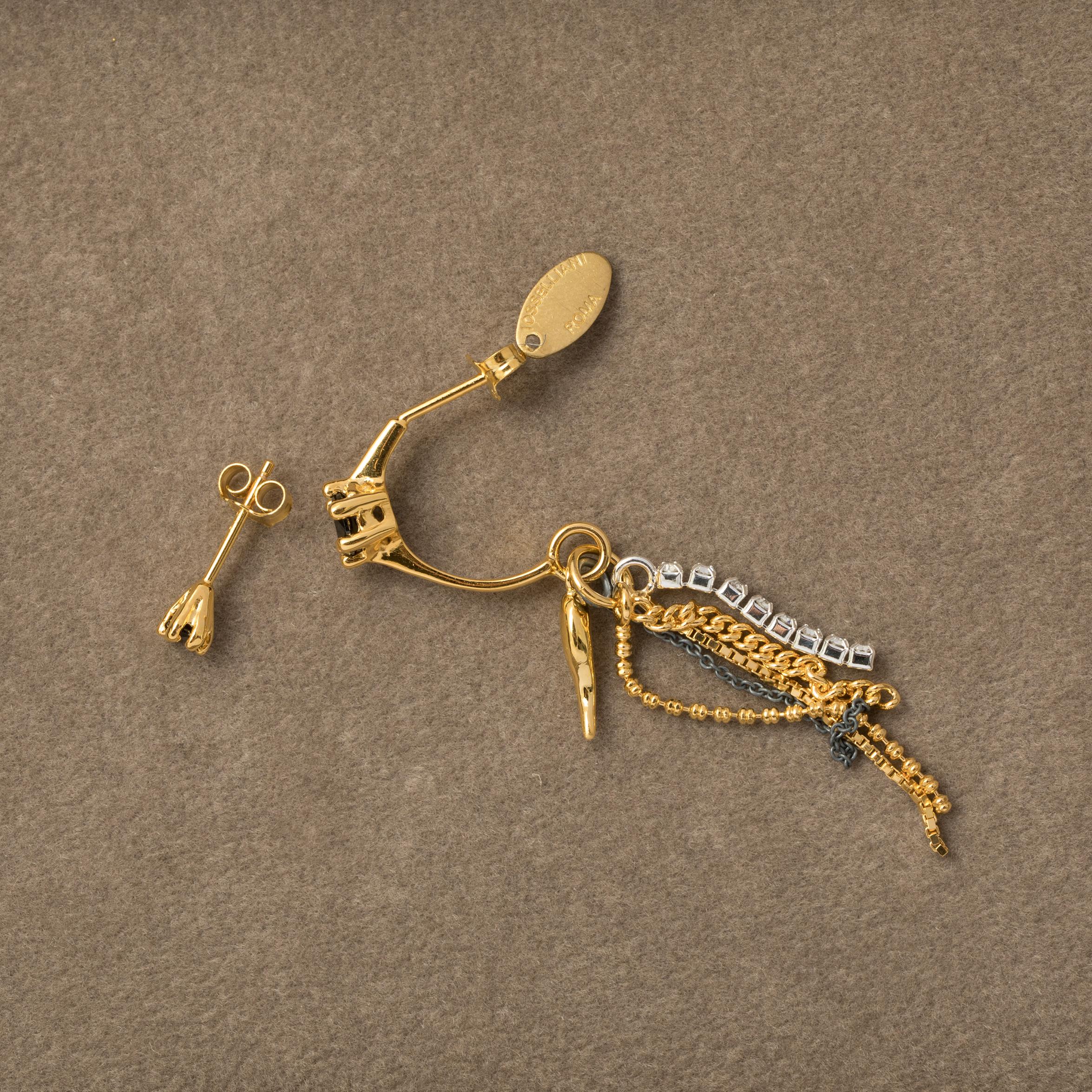 Contemporary Puro Iosselliani Gold and Silver Odd Earrings