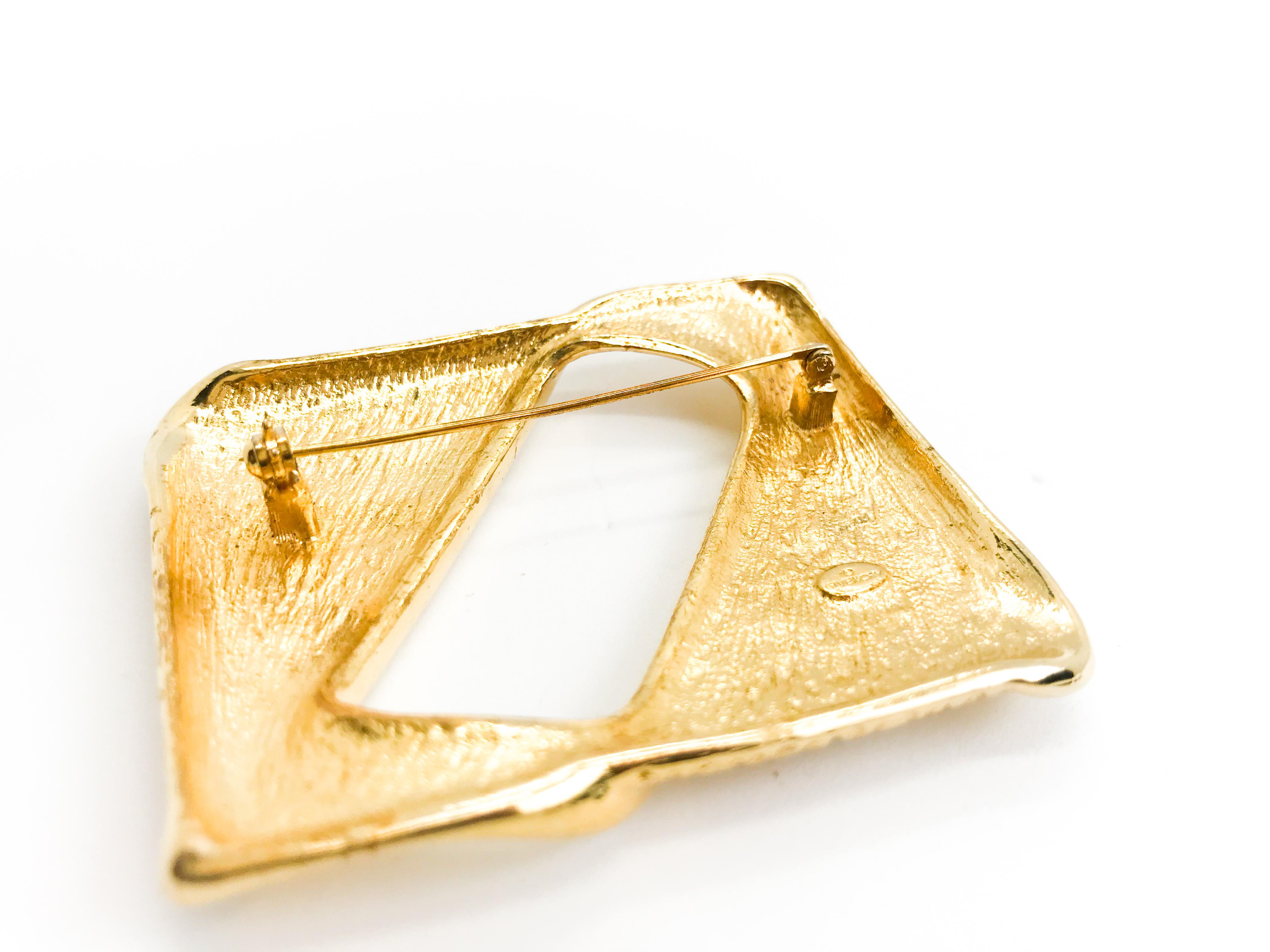 Givenchy Large Vintage Gold Plated Statement Brooch Pin, 1980s  2