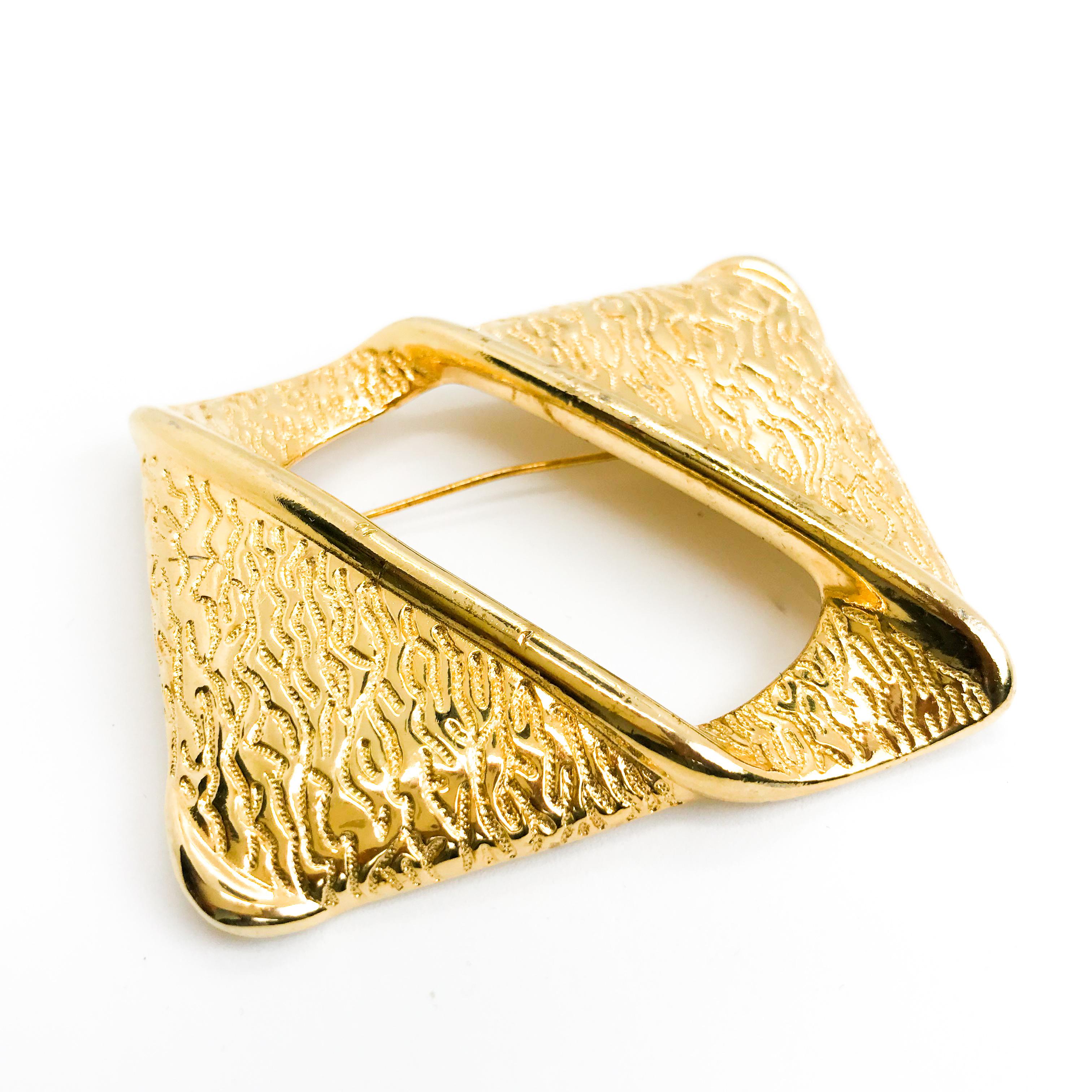Givenchy Large Vintage Gold Plated Statement Brooch Pin, 1980s  3