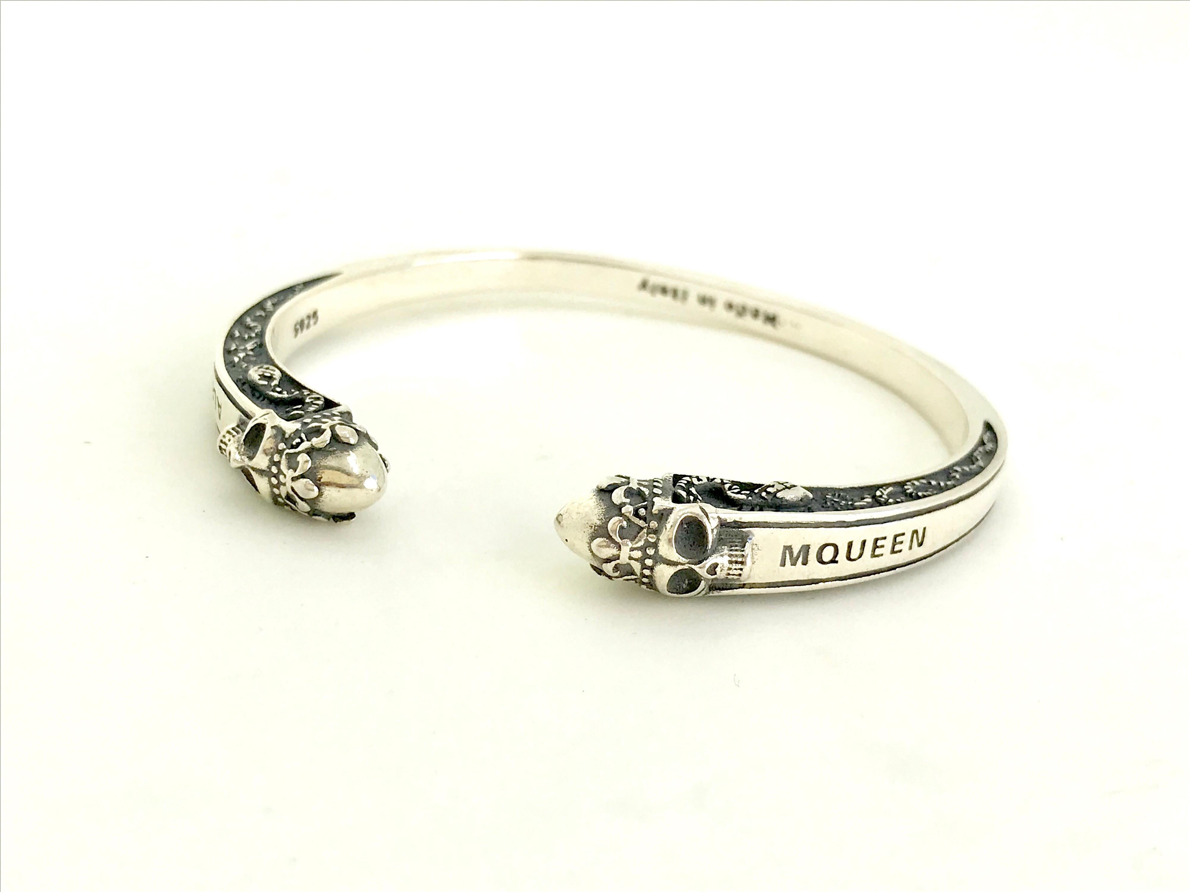 Contemporary Alexander McQueen Skull Silver Bracelet 