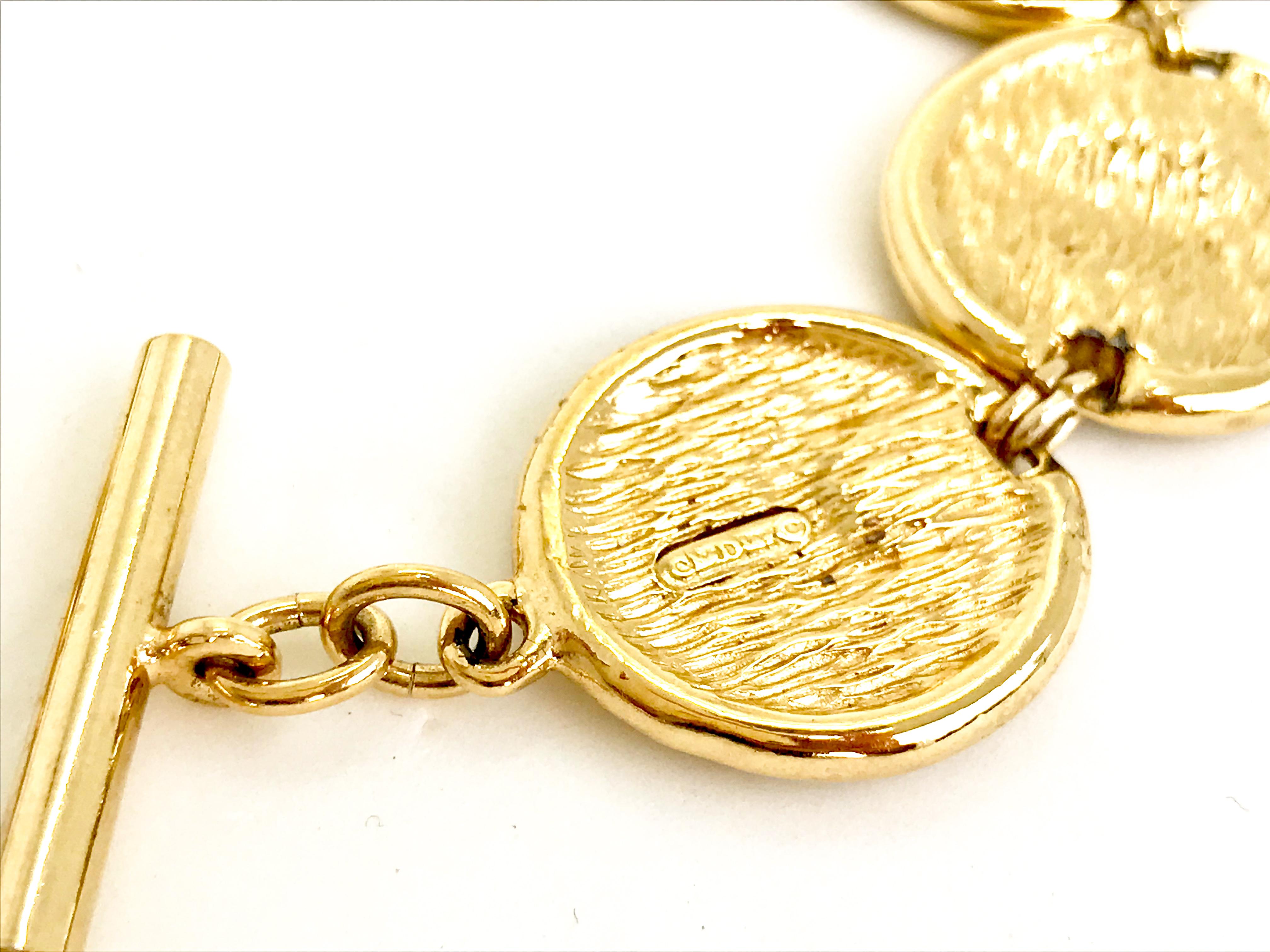 Contemporary Christian Dior vintage 1990s medallion link bracelet