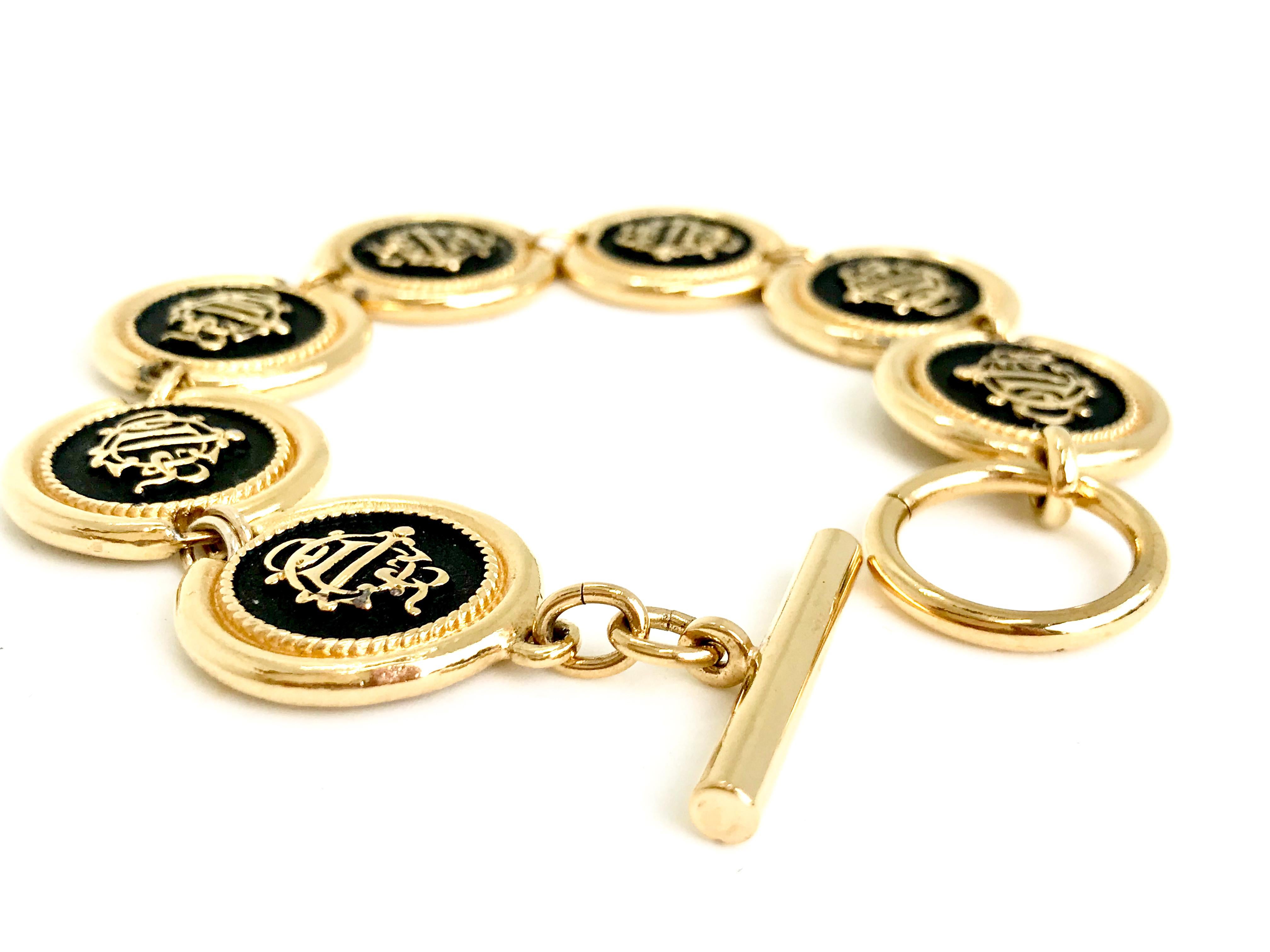 Christian Dior vintage 1990s medallion link bracelet 2