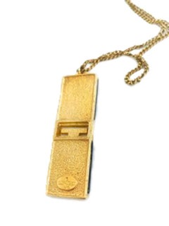 Givenchy Vintage 1970s Black 'G' Long Pendant Necklace