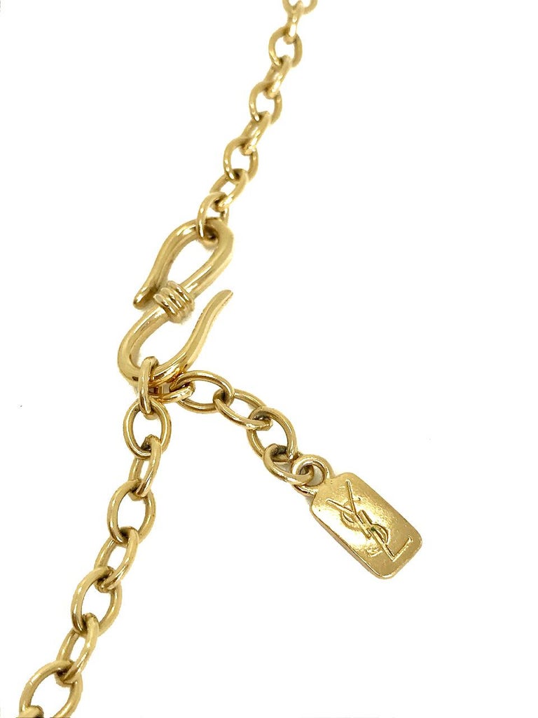 Yves Saint Laurent YSL Goosens Vintage Gold Plated Coral Necklace ...