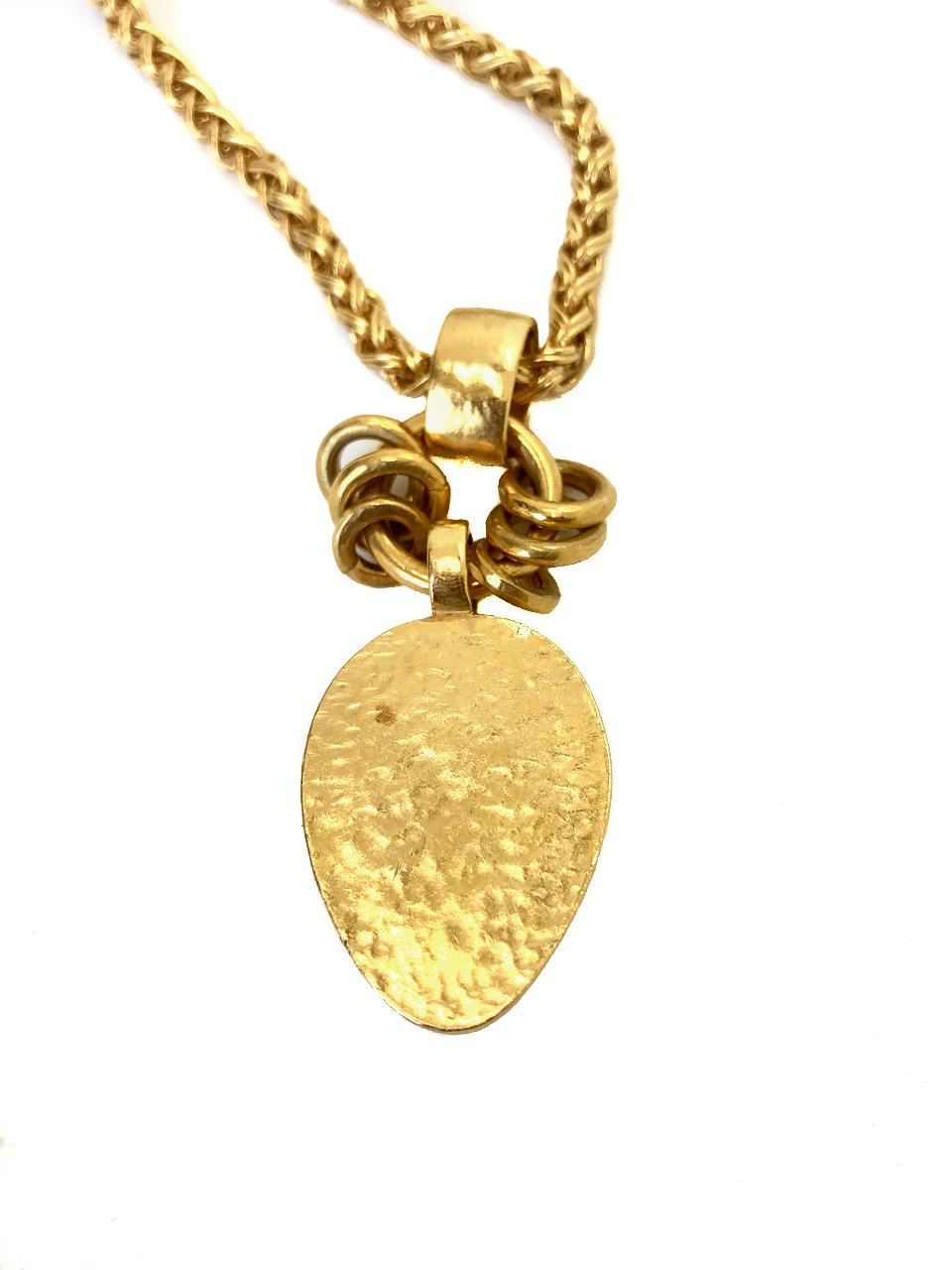 Chanel 1990s Gold Plated Silver Pendant Necklace (1997 A)  For Sale 2