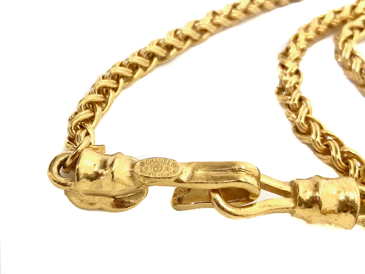 Chanel 1990s Gold Plated Silver Pendant Necklace (1997 A)  In Good Condition For Sale In London, GB