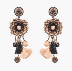 Botafogo Raffia and Lady Amherst Feather Earring