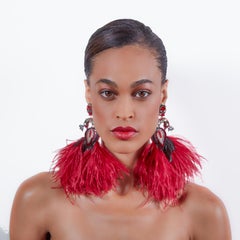 Corcovado-R Ostrich Feather Earring