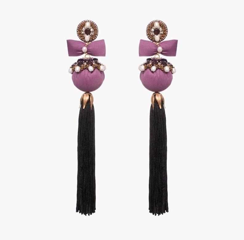 Artisan Bangu Tassel Fringe Earring For Sale