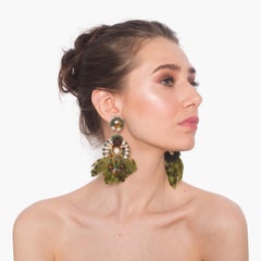 Fidalgo Goose Feather and Mother-of-Pearl Earring