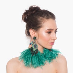 Corcovado-T Ostrich Feather Earring
