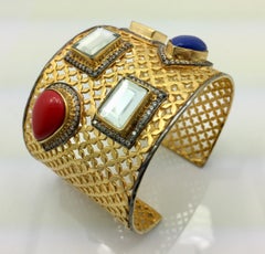 Filigree resin polki mirror statment cuff