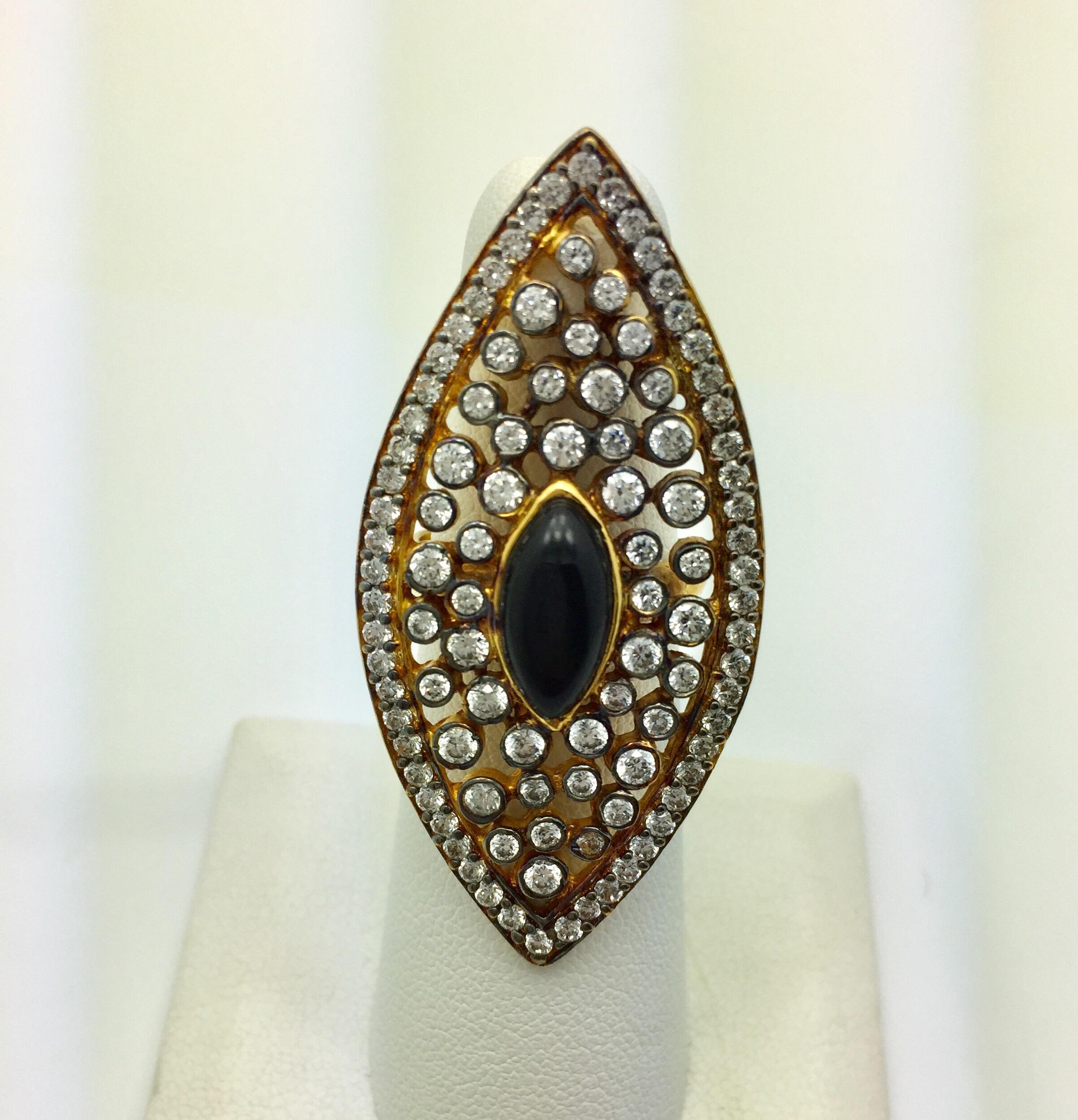 Modern Evil Eye Statement Ring  For Sale