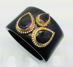 Faux Amethyst Florence Resin Cuff
