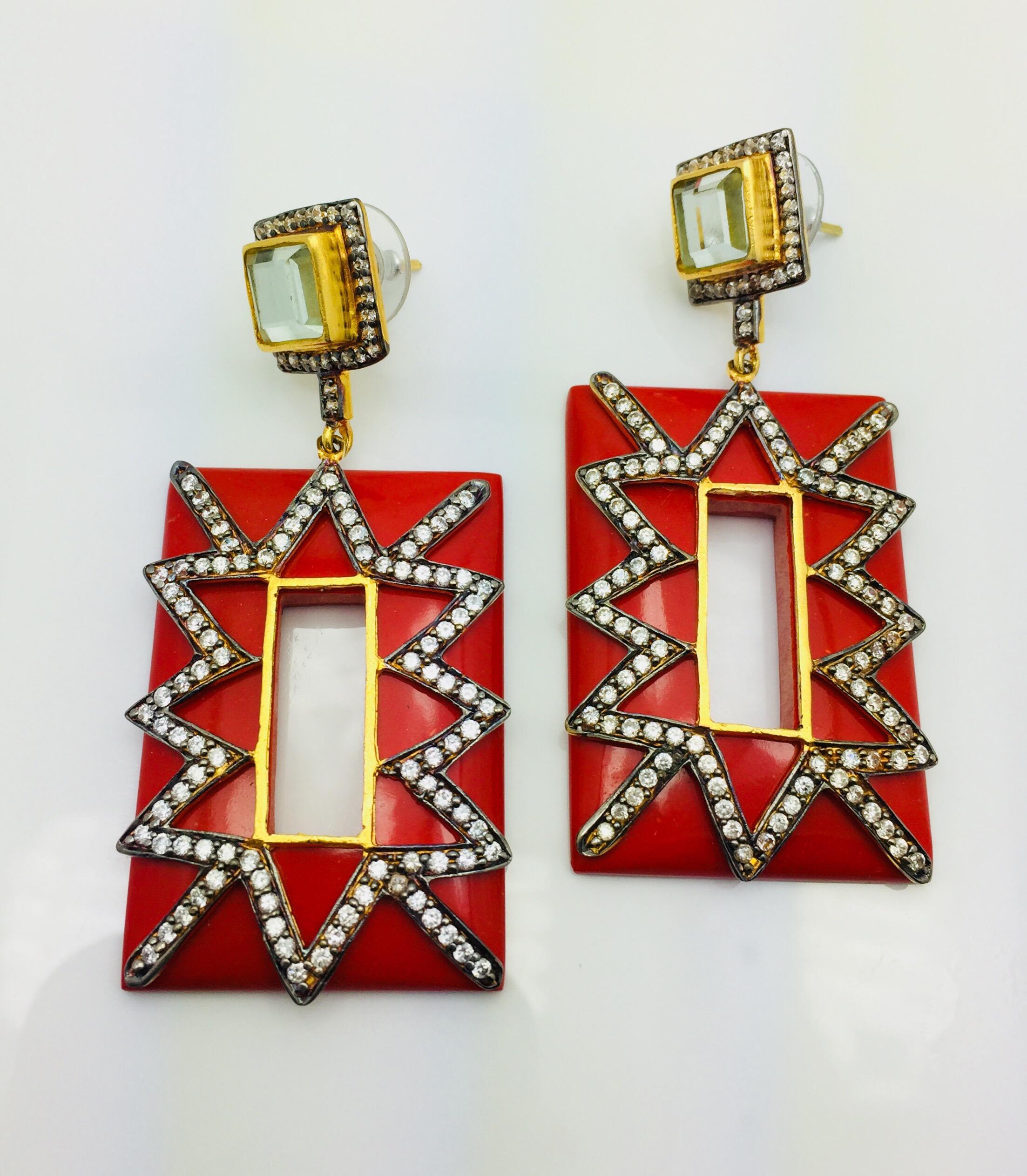 Contemporary Audrey Crystal Earrings  For Sale