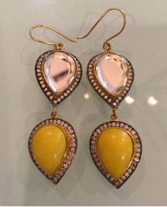 Polki Mirror Resin Drop Earrings