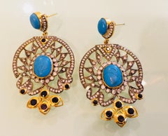 Turquoise Crystal Aura Earrings