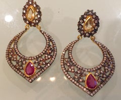 Taj Faux Ruby Crystal Earrings