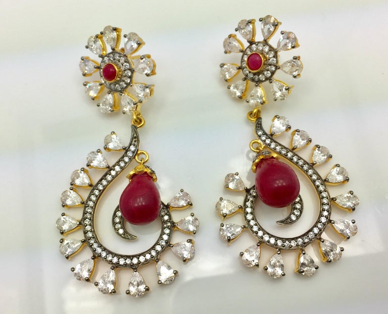 MEGHNA JEWELS Rani Earrings Cubic Zircon For Sale at 1stDibs
