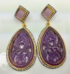 Amethyst Carved Earrings
