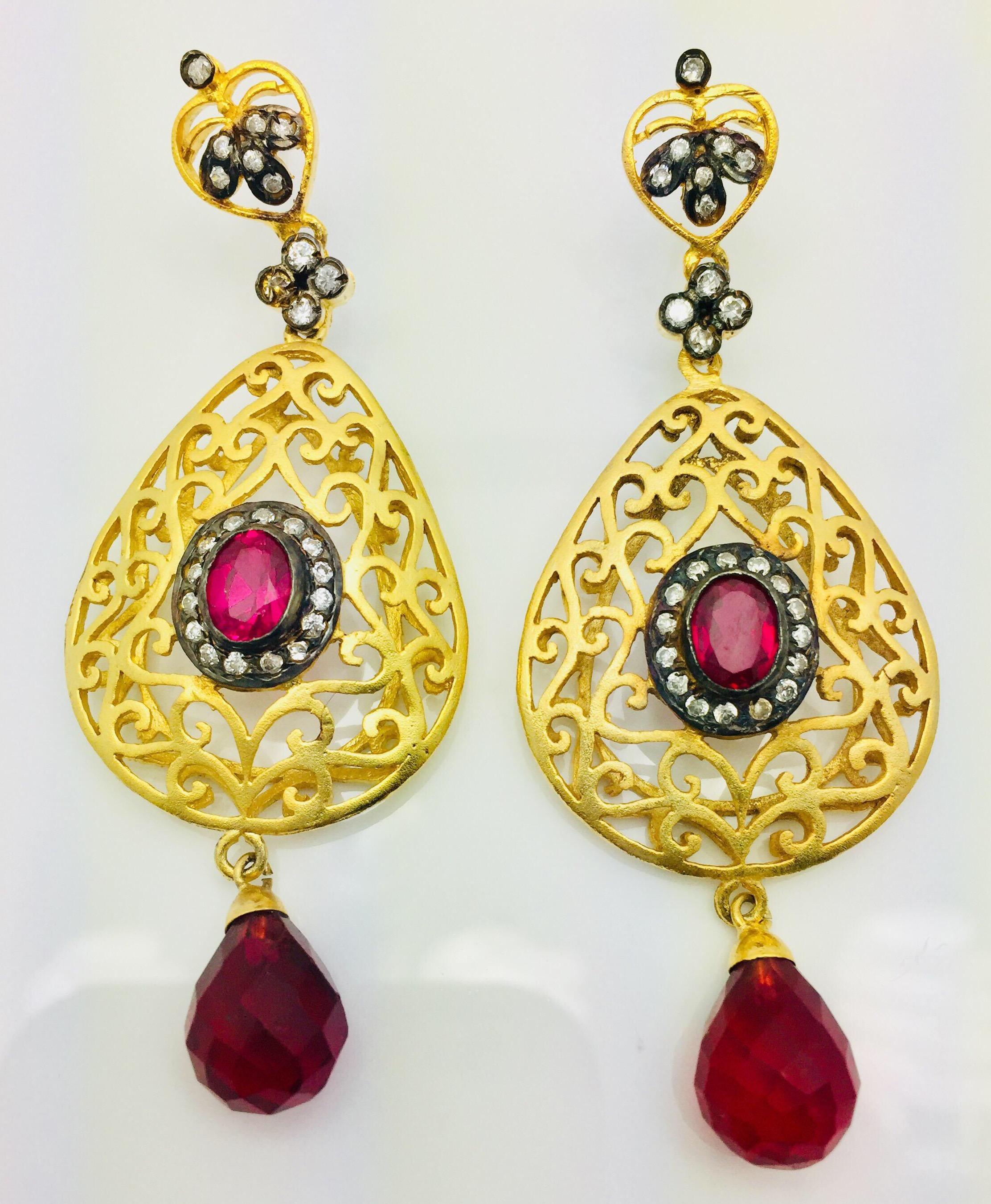 faux ruby earrings