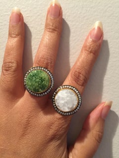 Meghna Jewels Handcrafted Round Druzy Ring