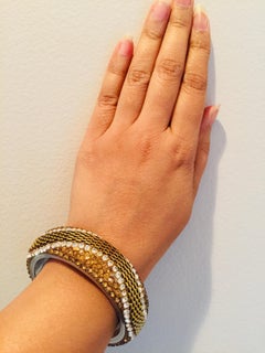 Rhinestone Chain Bangle Bracelet