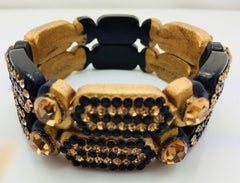 Black Champagne rhinestone crystal bangle