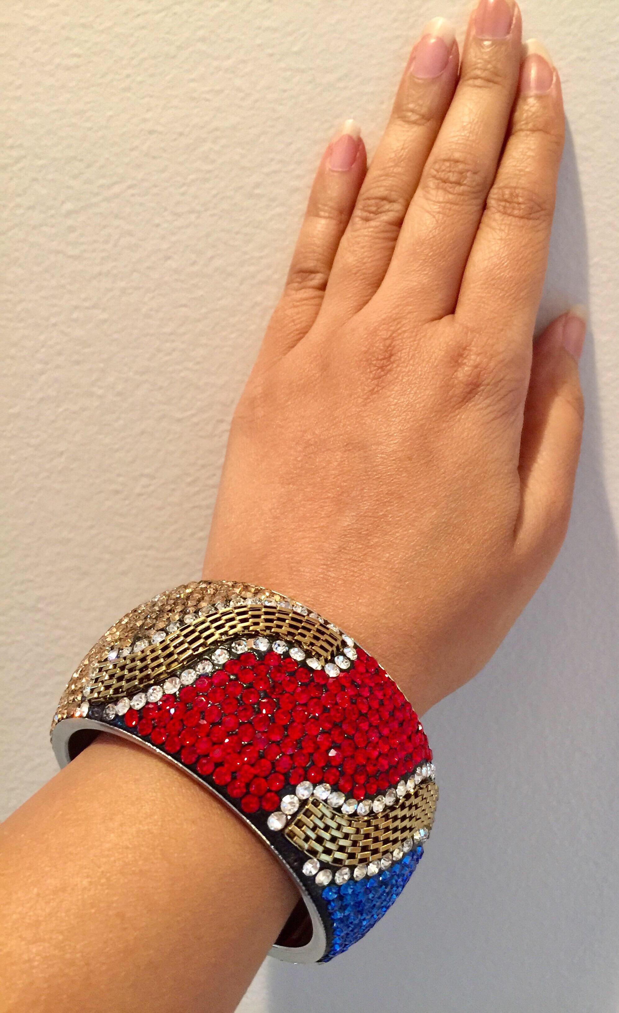 handmade crystal bangle bracelet
