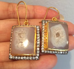 Geode Druzy Cubic Zircon Earrings