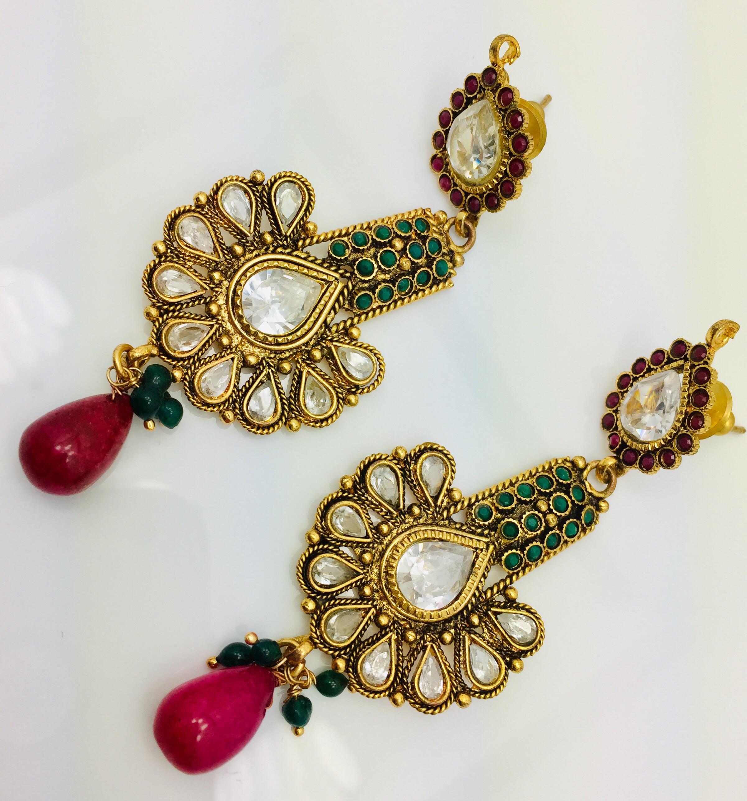 green ruby earrings
