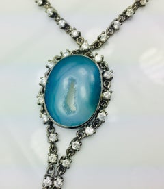 Geode Druzy Cubic Zircon Necklace