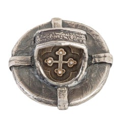 Diamond Audaces Fortuna Invat Statement Coin Ring