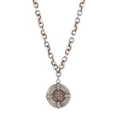 Diamond Audaces Fortuna Invat Statement Coin Necklace