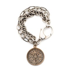 Sterling and bronze Winged Victory Angel Coin Bracelet