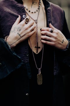 Crux Bronze Cross Choker Necklace