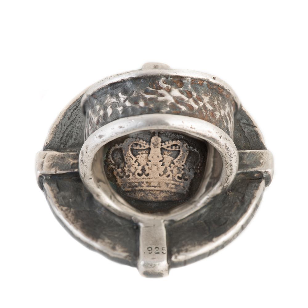 Kroner Danish coin ring by Shannon Koszyk.  Sterling wrapped Danish Kroner coin, 1 3/8