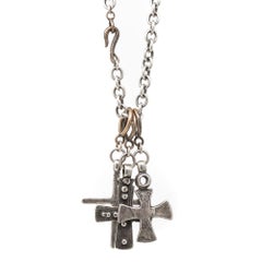 Chunky Big Statement 3 Cross Sterling Croix Necklace