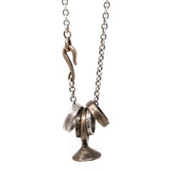 Lotus Sterling and Bronze Necklace