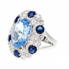 Siledium Silver Rhodium Palladium Blue Fashion Ring by Feri