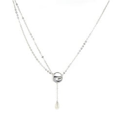950 purity Siledium asymetric double strand necklace