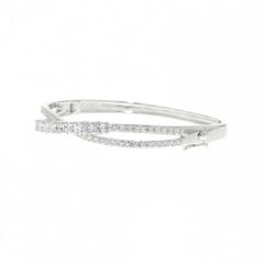 Fine Siledium Silver Rhodium Plating Crossed Bracelet
