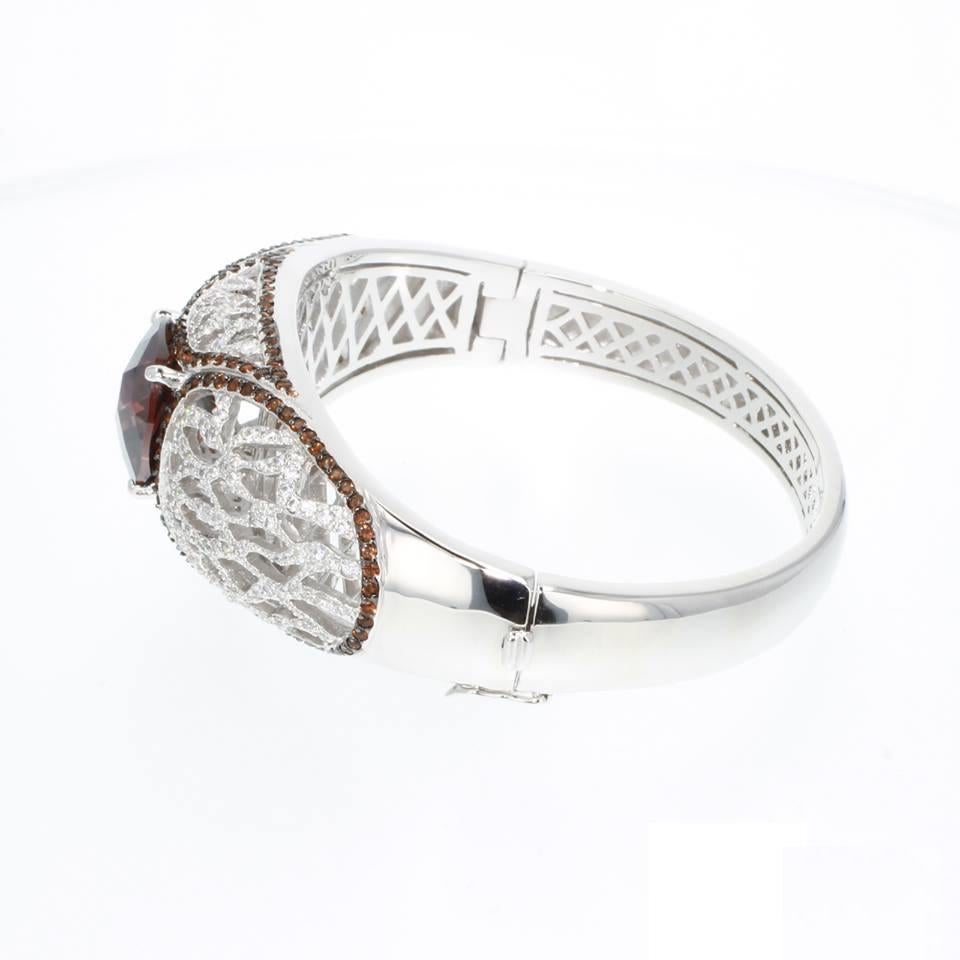 Siledium Silver Rhodium Palladium Plating Clamper Bracelet by Feri In New Condition For Sale In Valenton, FR