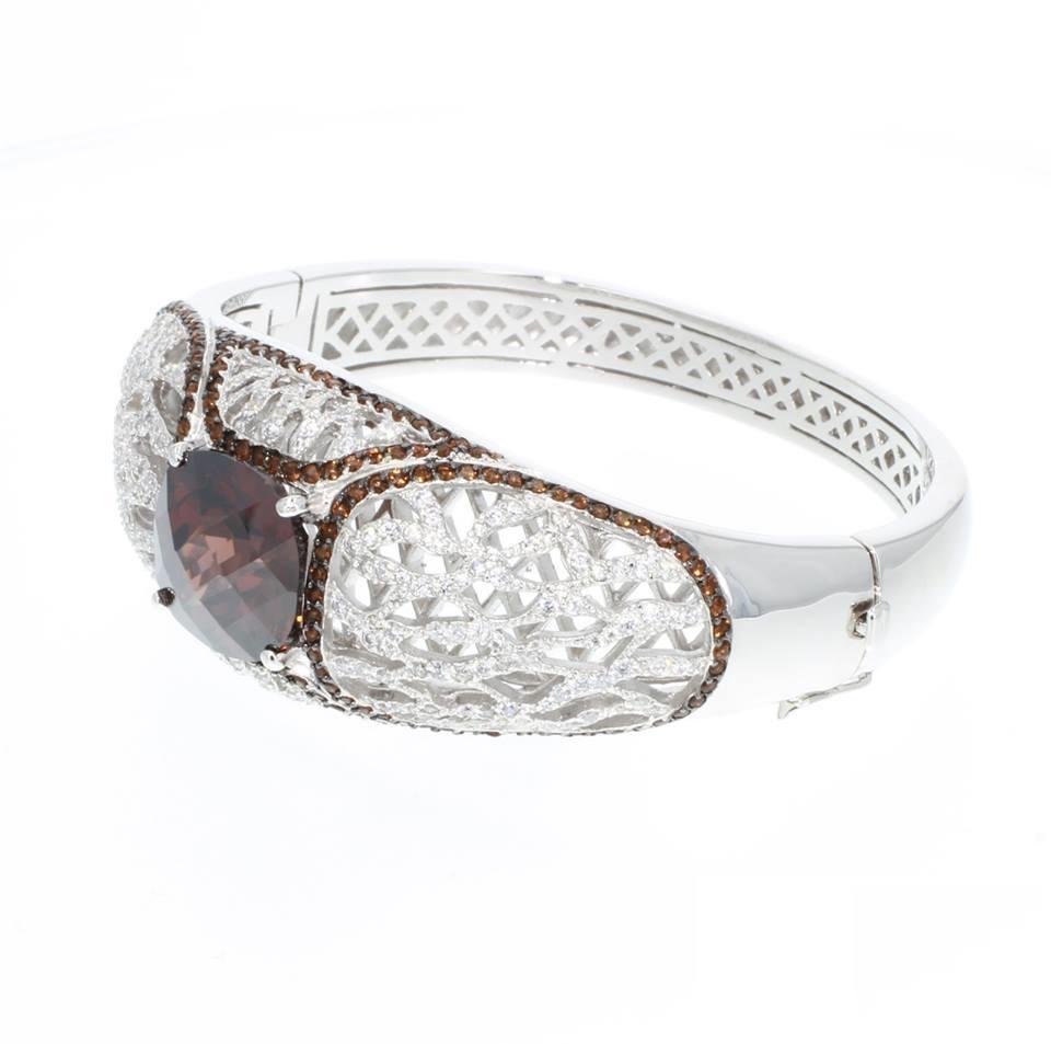 Women's Siledium Silver Rhodium Palladium Plating Clamper Bracelet by Feri For Sale