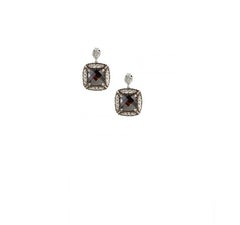Siledium Silver White & Coffee Color Rhodium Palladium Plating Earrings by Feri